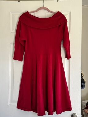 torrid Red Off-Shoulder Fit & Flare Midi Dress